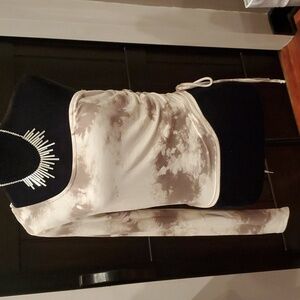 Windsor One Shoulder Longsleve Cropped Top. Taupe Size Large.